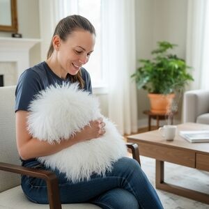 Impossibly Soft Handmade Lux Tibetan Mongolian Lambskin Hot Water Bottle Cover